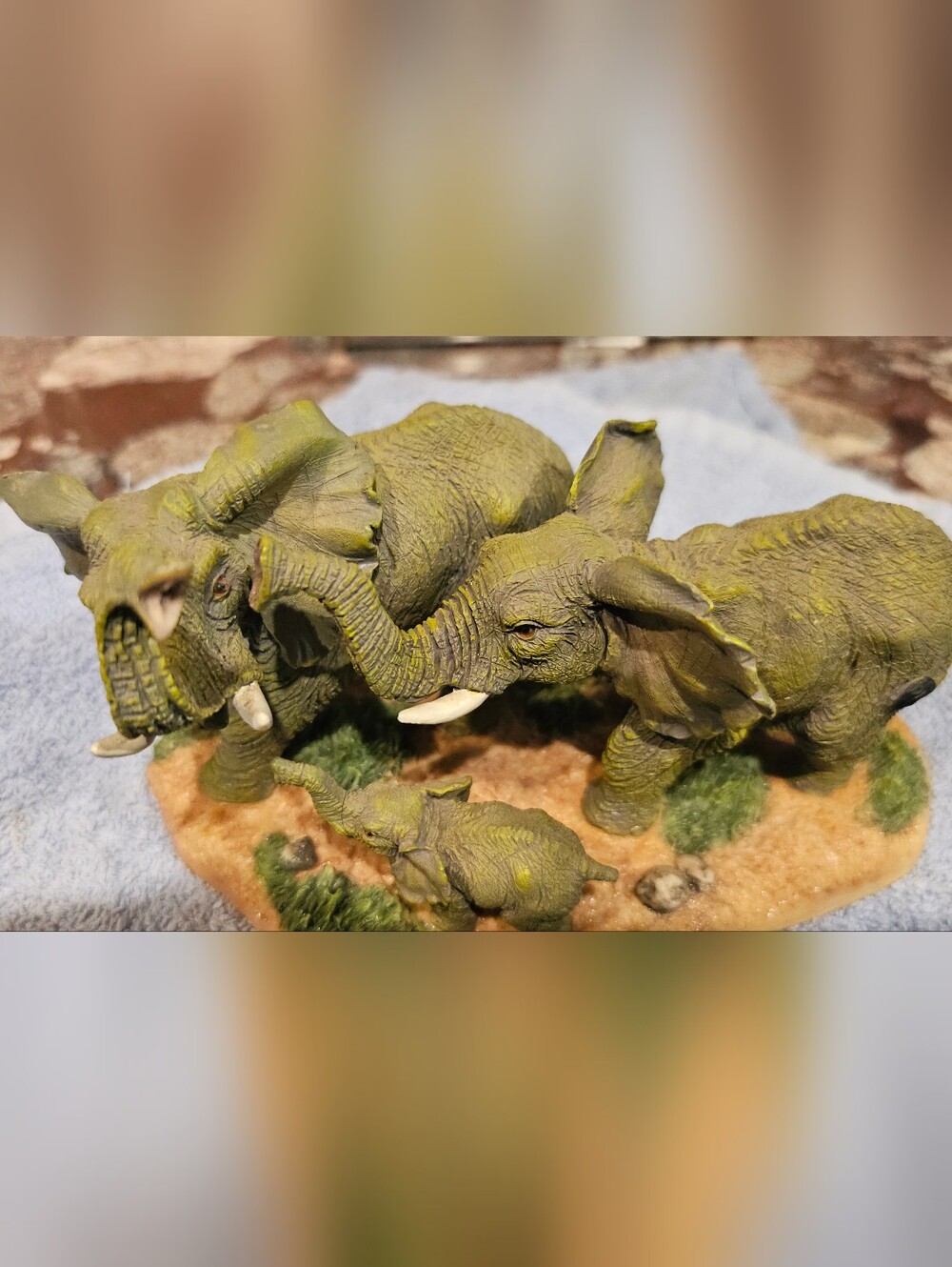 Green Elephant Family Figurine - Home Accents